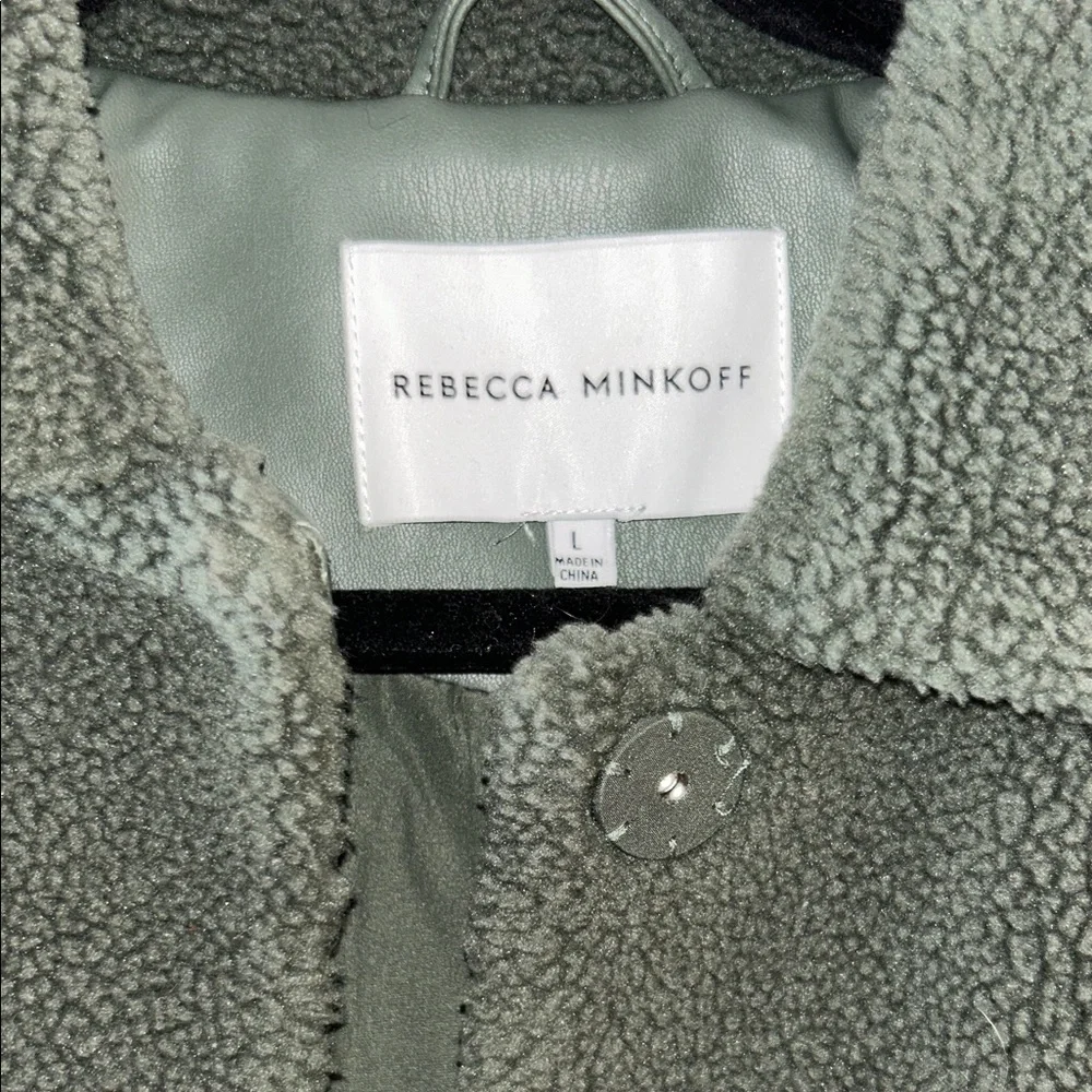 Rebecca Minkoff Dark Green Fleece Jacket - Picture 2 of 3